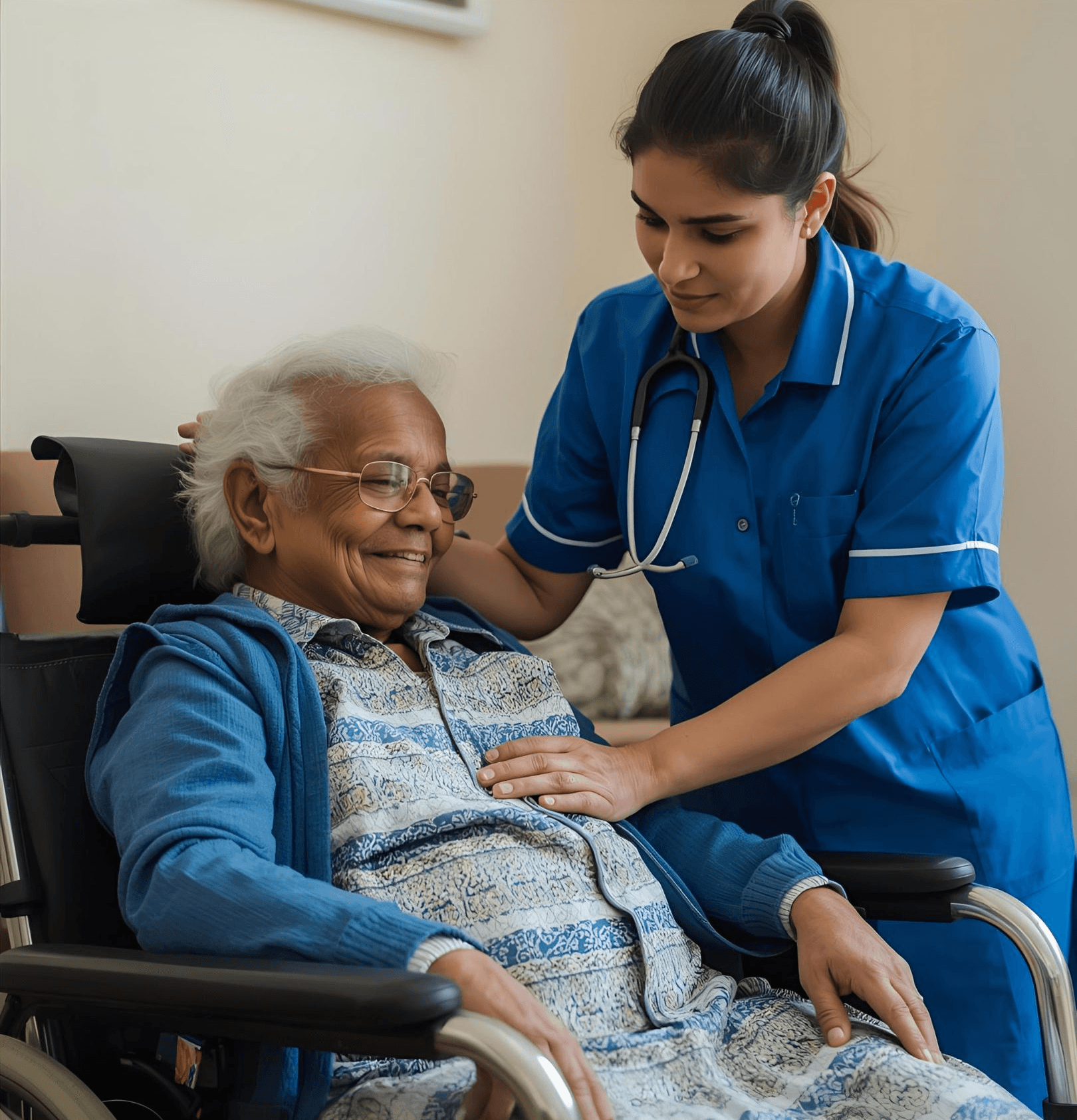 Professional elder care support at home