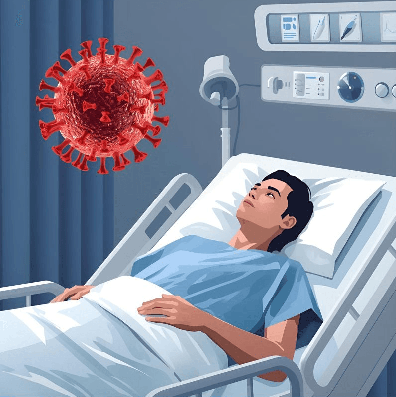 A patient recovering safely away from infection exposure