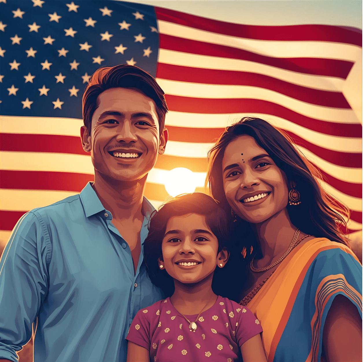 An Indian family living abroad