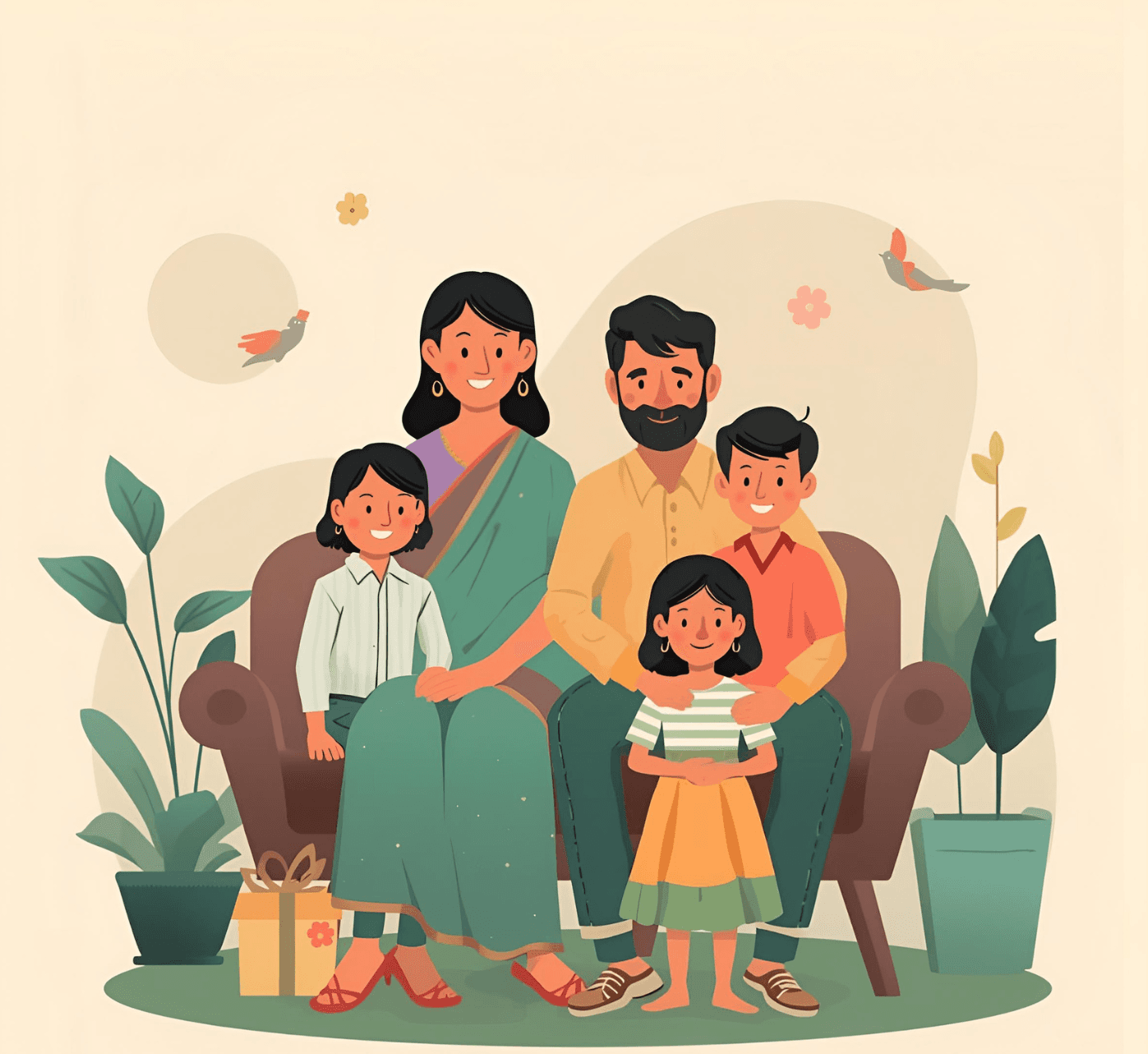 A happy multigenerational family