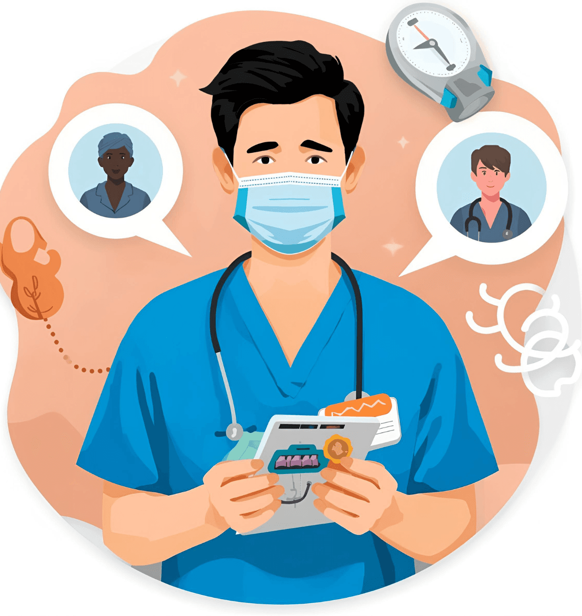 A healthcare professional representing clinical protocols