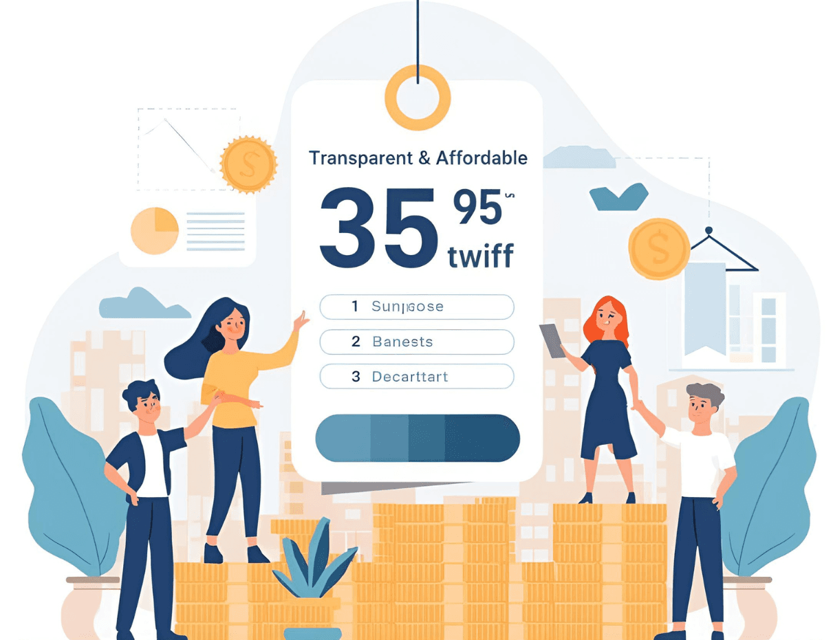A transparent and affordable pricing illustration