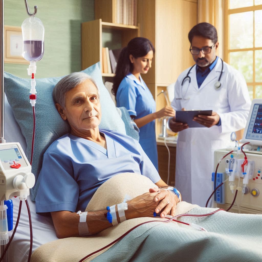 Specialty nursing care provider caring for a patient at home